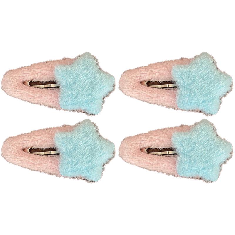 New Sweet Plush Hairpin Women Cute Star Shape Hair Clips Large Side Broken Bangs Bb Clip Fashion Girls Hair Accessories