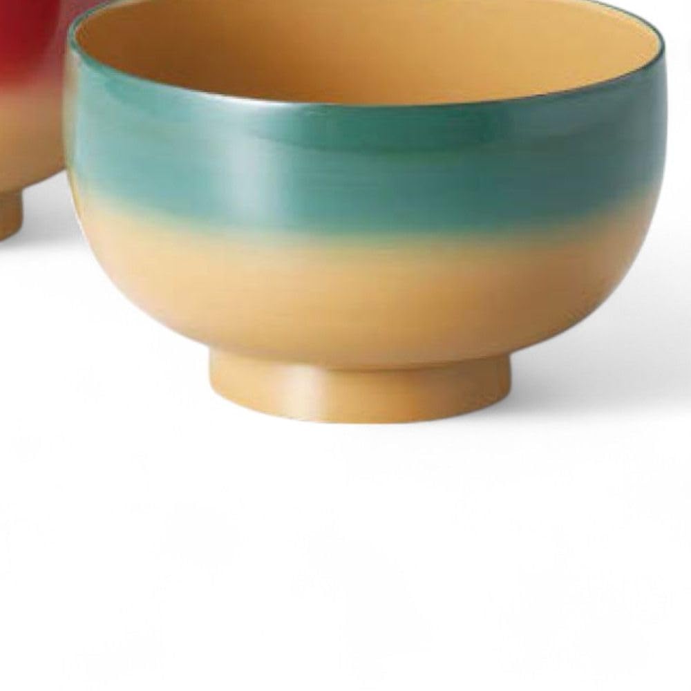 Set of 2 Lacquerware Made in J-kitchens Bowls, Hand-Painted, Japan, PID-528954