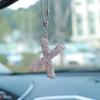 Rhinestone Bow Polymer Clay Rearview Mirror Ornament for Women