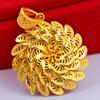 Gold Color Necklace Female Sunflower Hollow Pendant Fashion Retro Upscale Temperament.