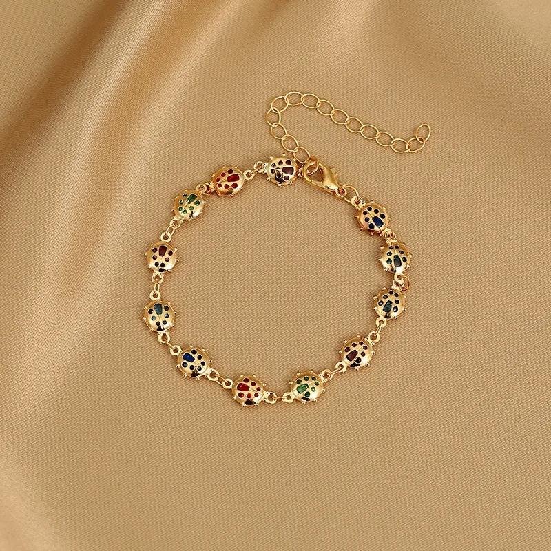 Exquisite Colorful Heart Bracelet for Women Charm Korean Crystal Zircon Metal Chain Bracelets Bangle Party Birthday Jewelry Gift