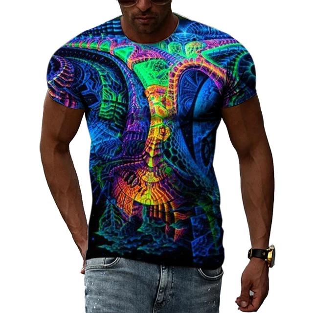 Personality Abstract Color Men Casual Fashion 3D Printed Street Style Summer Tees Harajuku T-Shirts