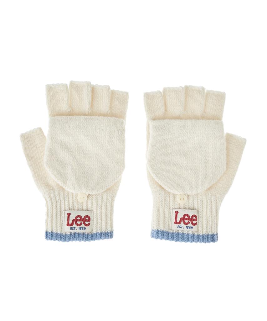 LEE Fingerless Knit Hand-Gathering Gloves Ivory