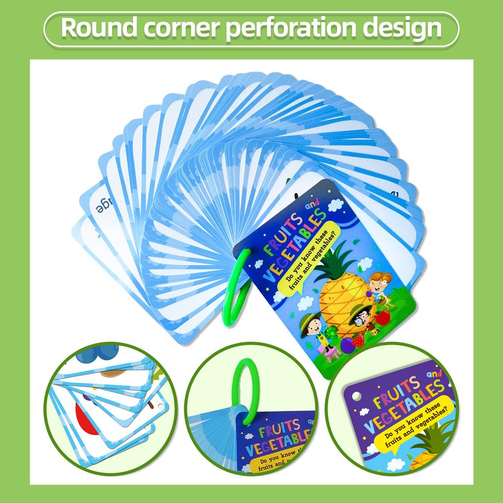 46 Fruit And Vegetable Cognitive Cards Parent-Child Interaction Children'S Educational Early Education Cards
