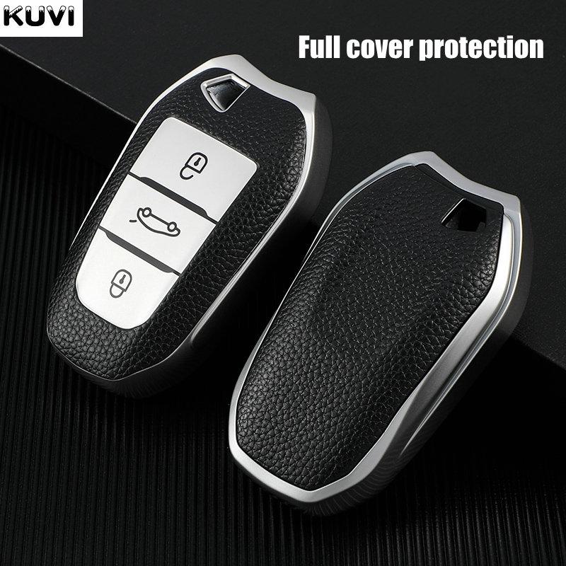 Leather TPU Car Remote Key Case Cover For Peugeot 208 308 408 508 2008 3008 4008 5008 Citroen C1 C4 C6 C3-XR Picasso DS3 DS4
