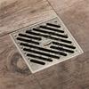 Desagüe de Piso de Baño Cuadrado 10 cm Bronce Antiguo Desagüe de Ducha Cepillado 4 Pulgadas Descarga por Gravedad Balcón Desagües de Drenaje de Baño