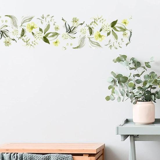 Flowers Wall Decals Peel And Stick Removable Floral Art Wall Stickers for Living Room Girls Room Nursery Bedroom