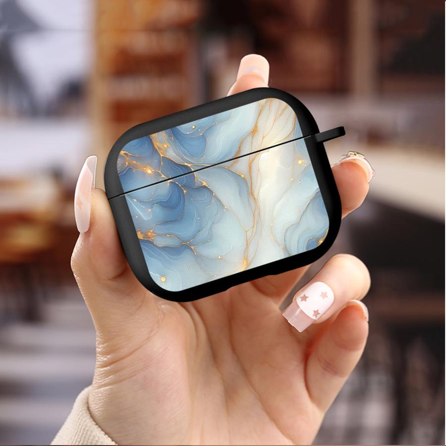 Aqua Gold Agate Earphone Cases Cover Case For Airpods 3 1 Pro3 Pro 4 2 Pro2