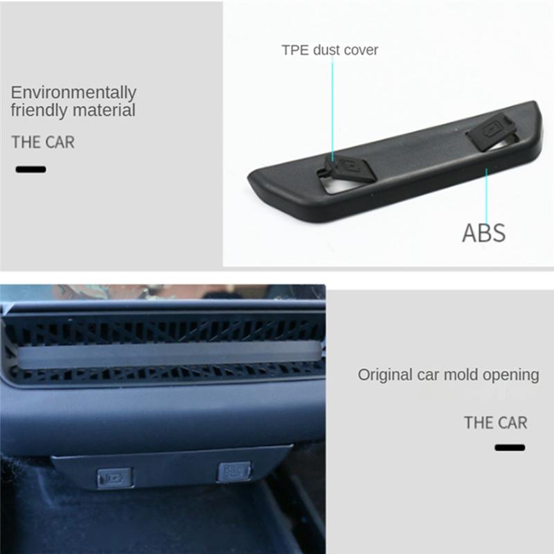 For Tesla Model 3 Highland 2024 Rear Air Outlet USB Charging Dustproof Protector Accessories