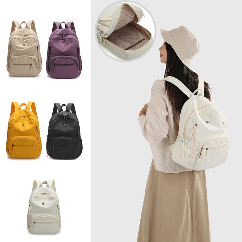 Schultasche Einfarbige Einfache Leichte Schultasche Rucksack für College-Studentinnen Tragbar Reise Wasserdicht Frühling High-School-Rucksack Männlich Lässig