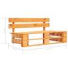 Banc palette - vidaXL - 45765 - Bois massif - Marron miel - 2 personnes - Résistant aux intempéries