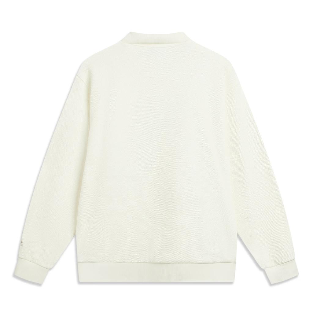 Li Ning Série Tendência Esportiva Pulôver Gola Polo Estampa de Letras Moletom Solto Masculino AWDVD79-1