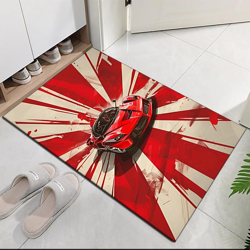 Covor Imprimat cu Tematică de Curse, pentru Scaun de Birou, Sufragerie, Dormitor, Bucătărie, Decor Camere, Cadouri.