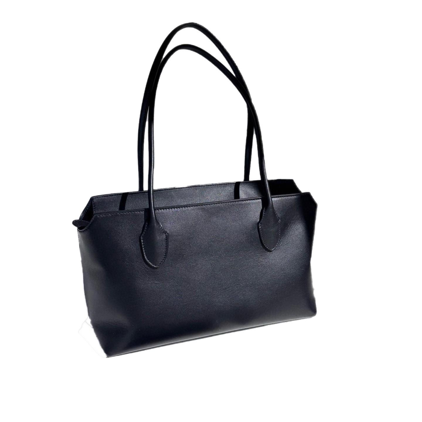 

Новая минималистичная сумка-тоут из премиальной импортной телячьей кожи, носимая под мышкой, большая вместимость,通勤ная наплечная сумка, сумочка 32x19x21cm