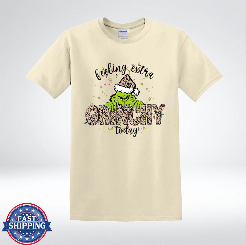 Funny Grumpy Green Christmas Creature Festive T-Shirt S