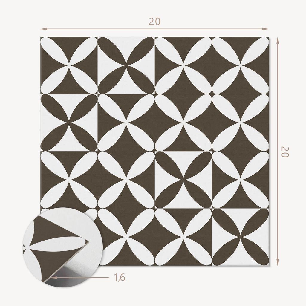 Zestaw Kafelków Winylowych Podłogowych Abstrakcyjny Wzór Geometryczny 20X20X20 Cm