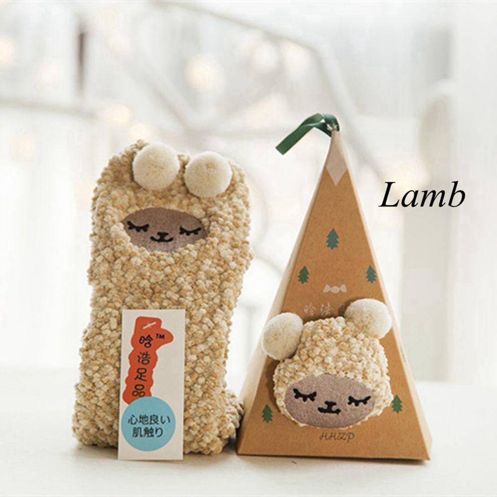 Soft with Tapered Box Cute  Hosiery Ankle Towel Winter Warm Animal Embroidery Floor Thicken Socks