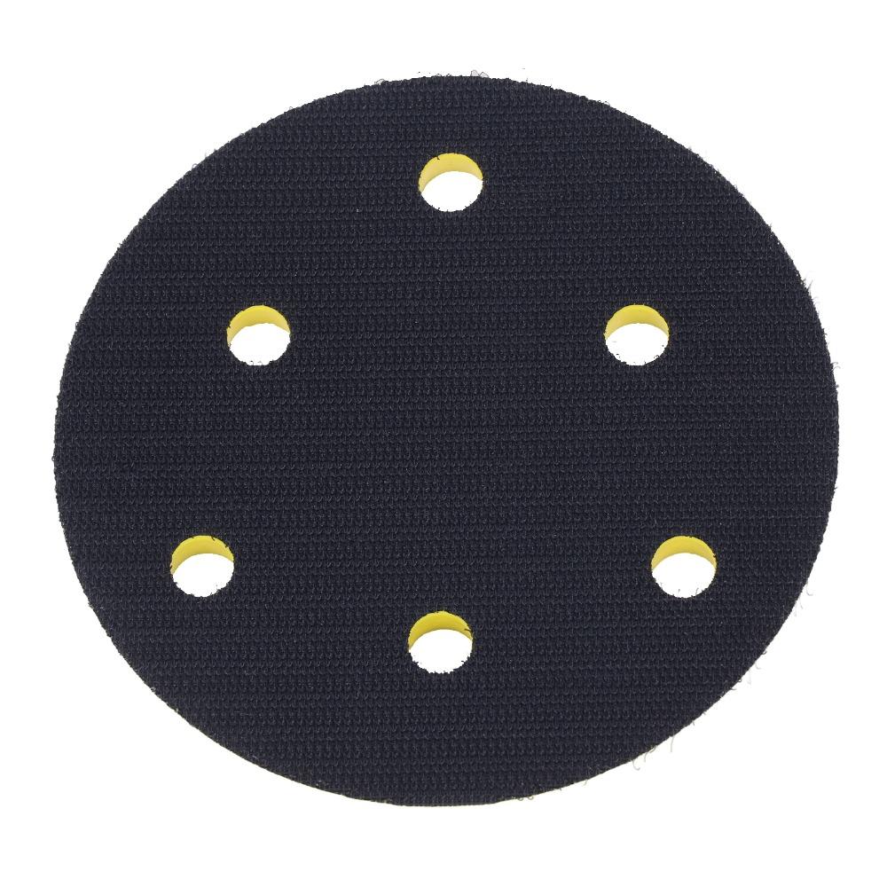 PU Backin Sanding Pad Hook Loop Pneumatic Sande 6 Holes Backing Plate Air Polishers