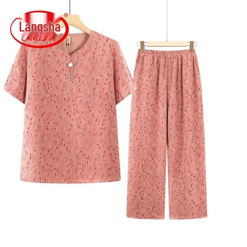 Langsha Women s Summer Two-Piece Set 7XL