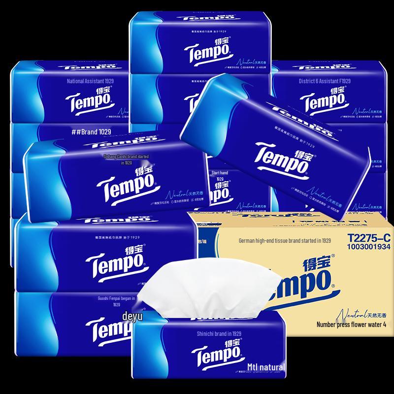 Tempo 4-Ply Fragrance-Free Soft Pack Tissues
