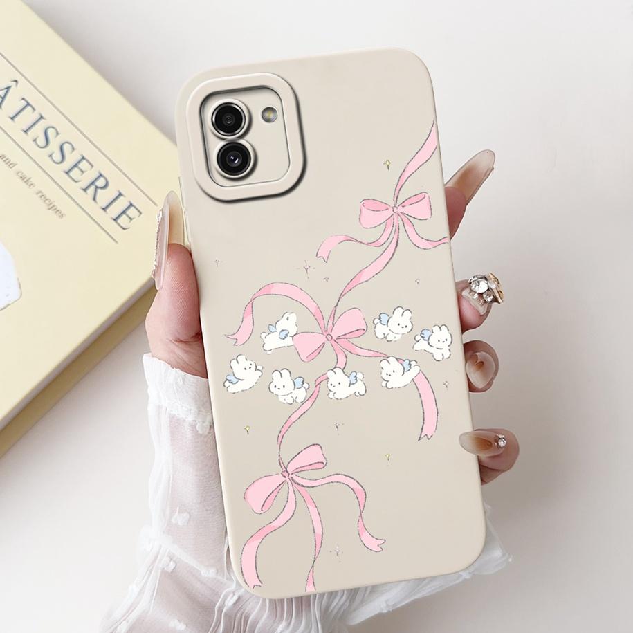 For Samsung Galaxy A03 Case SM-A035F Silicone Cover Popular Flower Lens Protective Bumper For Samsung A03 4G A 03 GalaxyA03 Capa