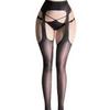 Four-Sided Open Crotch Glossy Horse Oil Stockings with Anti-Slip Garter Belt