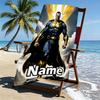 Custom Name Personalized Superhero movies Print Beach Towel, for Trip Camping Beach Party Home Decor, Birthday Gift for Family & Friends