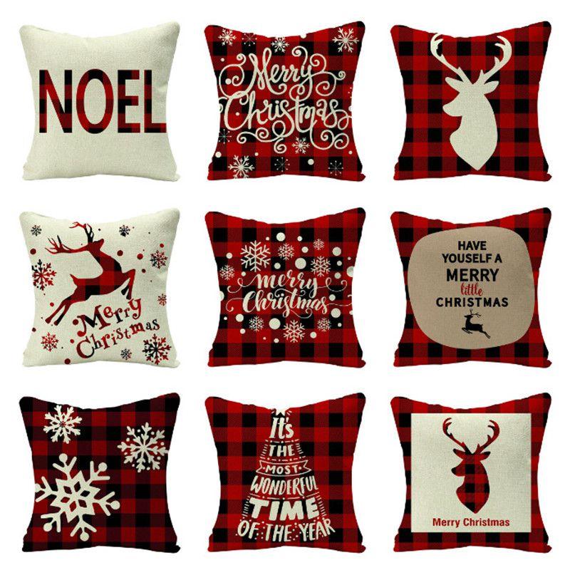 Festive Christmas Cushion Cover Featuring Adorable Reindeer And Snowflakes Design
