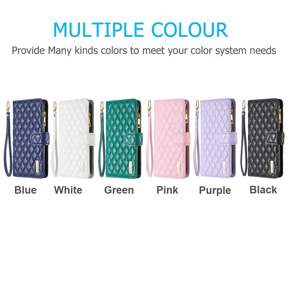 Miękka PU skórzana torebka na zamek błyskawiczny z wieloma gniazdami na karty odwróć portfel etui na iPhone 15 14Plus 13 12 11 Pro Max dla Samsung S24 S23 S22 S21Ultra Plus A05 A15 A25