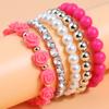 5pcs Bohemian Flower Beads Bracelets For Women New Boho Crystal Charm Elastic Bracelets Bangles Set Female Vintage Jewelry Gifts