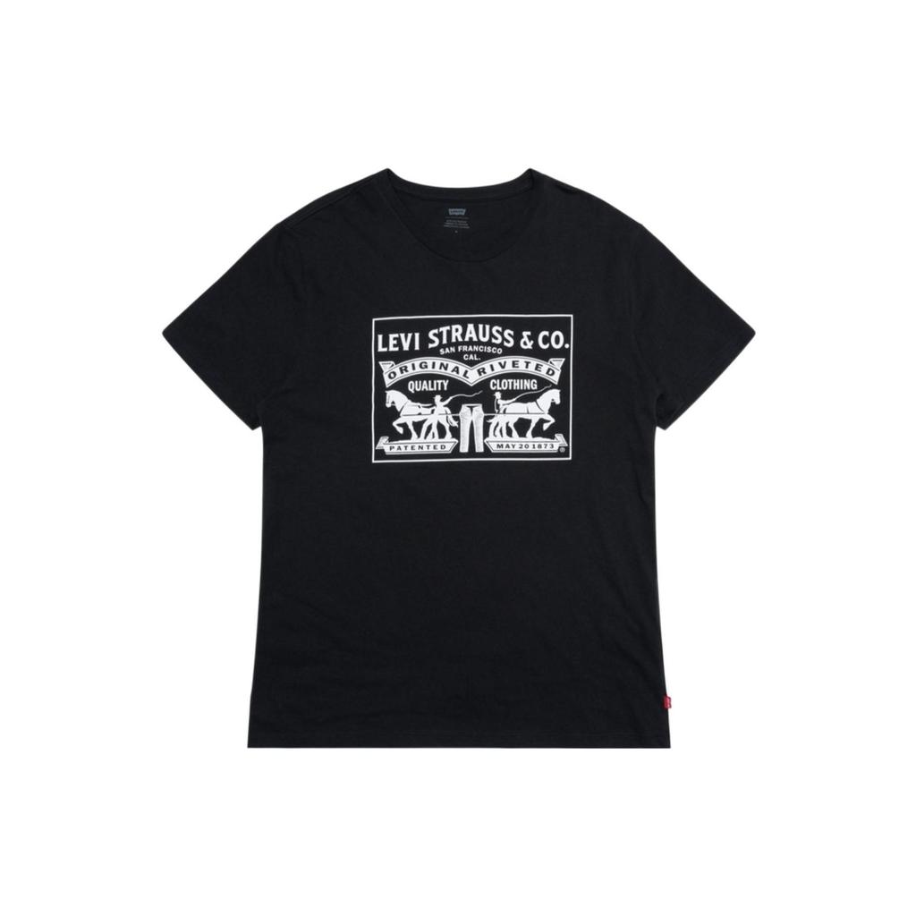 Levis Letter Logo Print Crew Neck Short Sleeve T-Shirt Men Tops Black 22495-0041