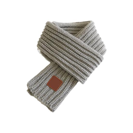 Herbst Winter Kinder Schal Einfarbig Stretch Dick Jungen Mädchen Schal Kältefest Damen Strickschal für Draußen