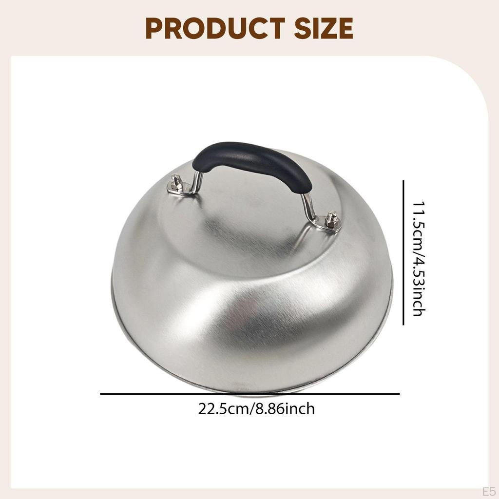 Basting Cover Cheese Melting Dome 9" Multipurpose Grill Lid Steaming for Household Flat Top