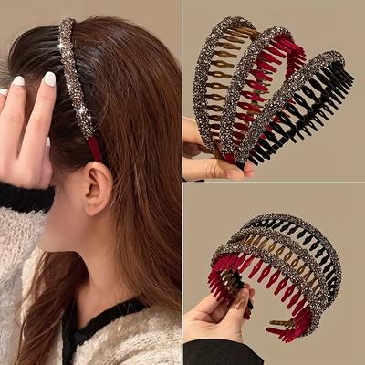1/2/3 Pcs New Fashion Sparkling Rhinestone Headband Women Girls Elegant Hair Band Hair Hoop Hair Accessories