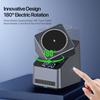 4 In 1 Magnetic Rotating Wireless Charger Electric with Clock Watch Earphone Charging Station 15W Fast Charging Adjustable