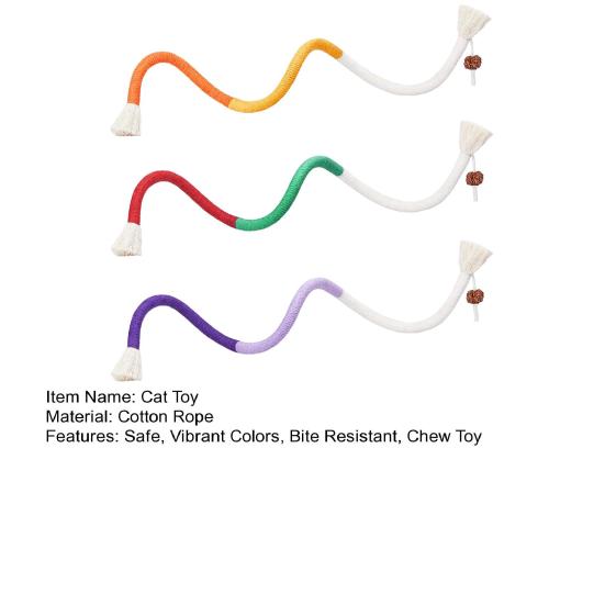 Cat Chew Rope Toy Cotton Rope Chew Toy Safe Tooth Cleaner Kitten Nip Toy
