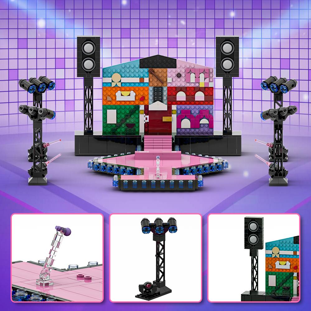 MOC Taylors The Eras Tour Modellbausteine Sängerin Taylors Liebhaber Haus Konzert Musikbühne Szene Design Stein Spielzeug Geschenke