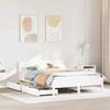 VidaXL Bed Frames and Headboard White 140x190 Cm Solid Pine Wood, Bedroom Furniture, Bed Base, Wooden Bed, 3301762