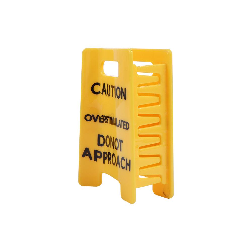 Strong Grip Overstimulated Hair Claw Clip Vibrant Yellow Warning Ponytail Holder  Mental Health