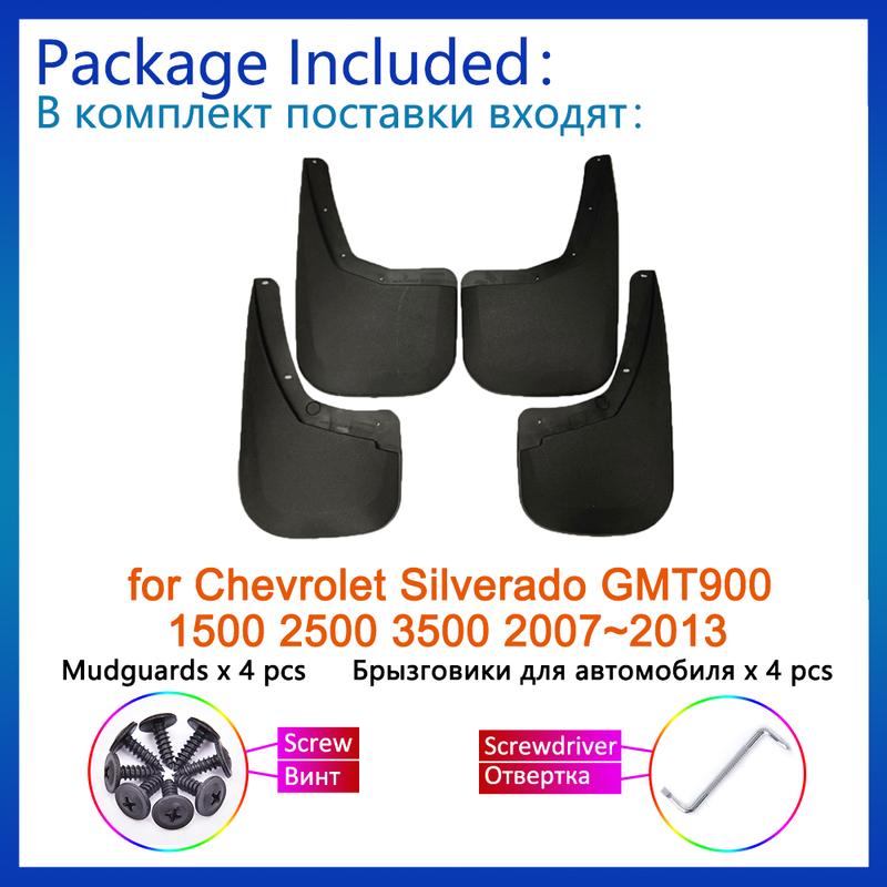 4x für Chevrolet Silverado GMT900 1500 2500 3500 2007 2008 2009 2010 2011 2012 2013 Spritzschutz Kotflügel Schmutzfänger Zubehör