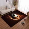 Fiery Soccer Ball Pattern Carpet, Sports Themed Home Decor Stylish Suitable for Use As an Anti-slip for Living Room Bedroom Sofas
