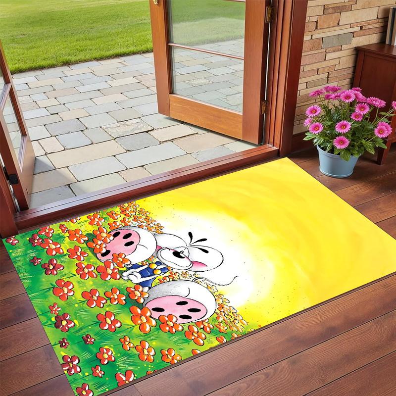 Diddl Print Crystal Velvet Plush Rug Anti?Slip Wear?Resistant Floor Carpet For Indoor Household Home Decoration