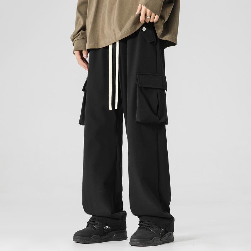 Men's simple drape paratrooper overalls men's big pockets casual trousers trendy fashion versatile pants