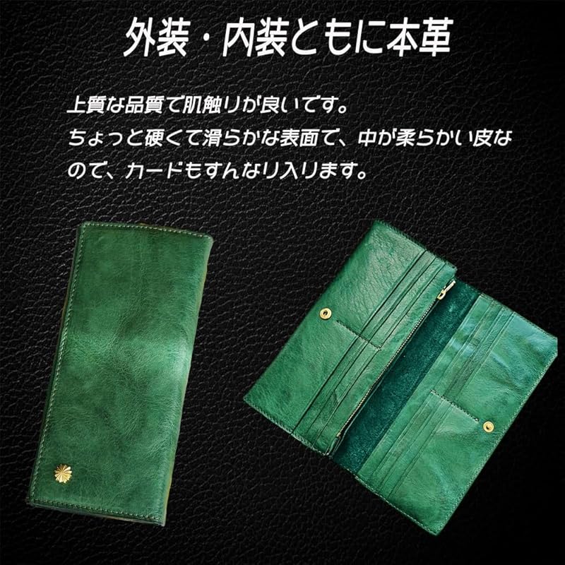 Philiamumu wallet men's long wallet tochigi leather genuine leather large capacity card billfold YKK zipper coin purse Made by top leather craftsmen