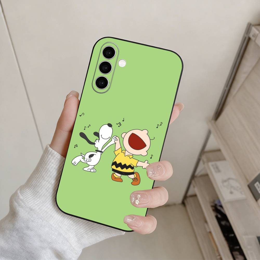 O-l Snoopy  Phone Case For Samsung Galaxy A73,A72,A71,A70,A53,A52,A51,Others Soft Black Cover