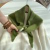 100% Wool Knitted Triangle Scarf Women Winter Warm Wrap Shawl Lightweight Stylish Neckwear