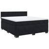 Exclusive House - Bed Slatted Base with Mattress Black 180x200 Cm Velvet
