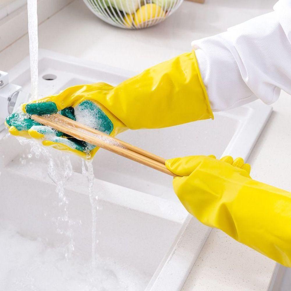 Right Hand with Cleaning Cloth Dishwashing Cleaning Gloves Lengthened Laundry Gloves