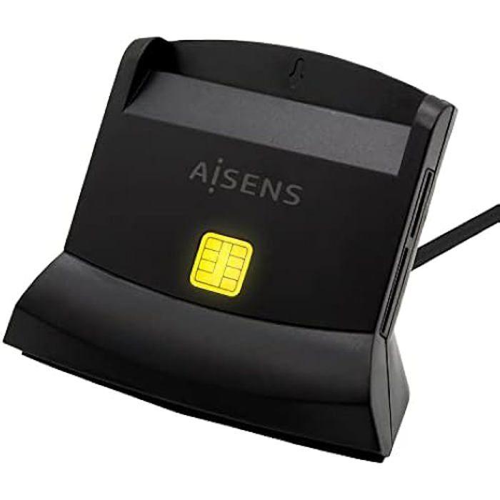 Lecteur De Carte - AISENS - DNI SIM SD Micro SD MMC - Noir - Micro USB-C - Garantie 3 Ans