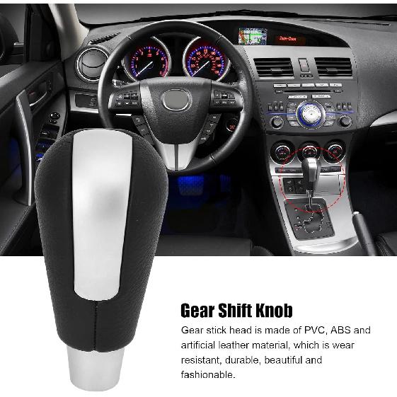 Aramox Car Gear Shift Knob, Manual Gear Shifter Knobs, Leather Gear Shifting Handle Gearstick Head Shift Lever Knob Replacement for 3 2008‑2011